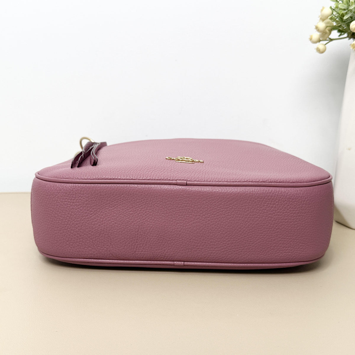 Coach Dusty Pink Grained Leather Shoulder Crossbody Bag 8061804