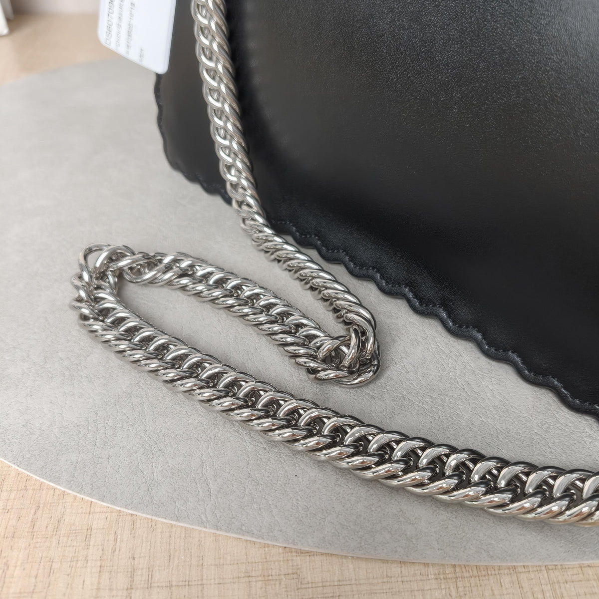 Fendi KAN I Black Leather Colorful Stud Scalloped Shoulder Bag