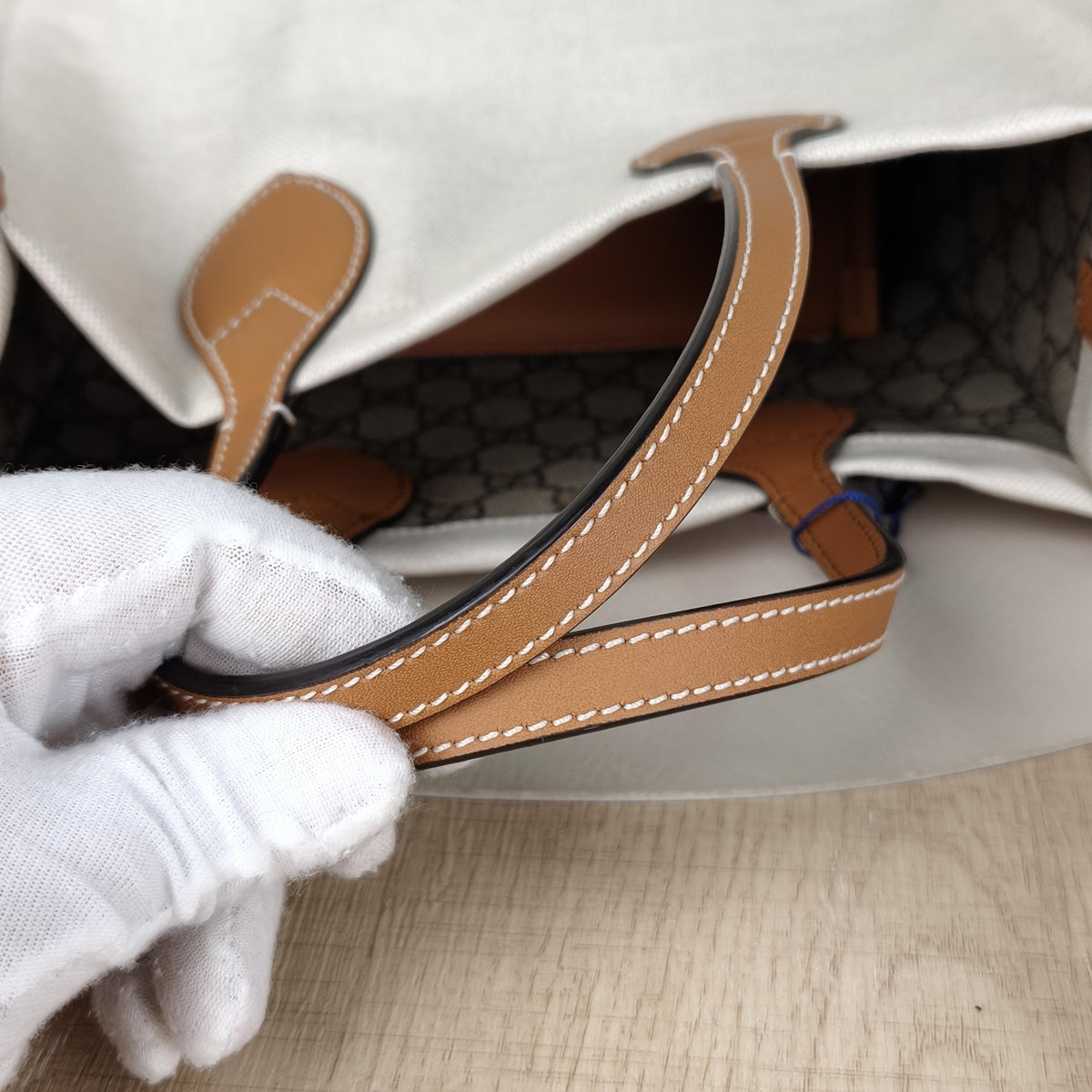 Gucci Mini Logo Tote Shoulder Bag Brown & Beige