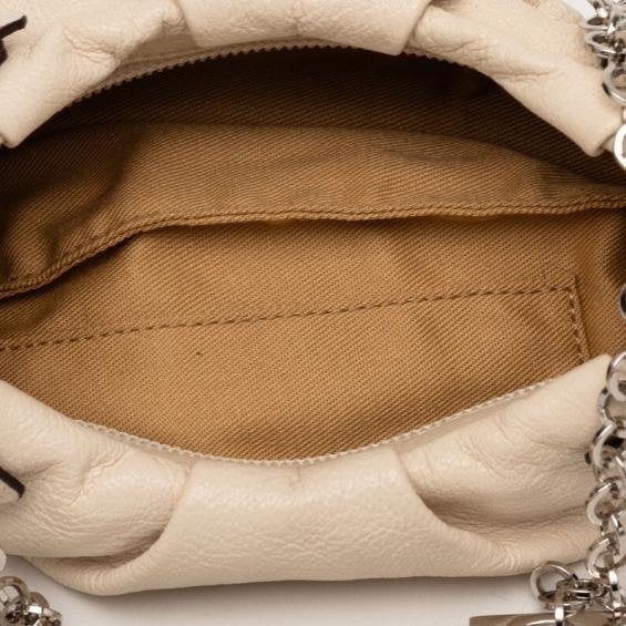 Gancini Chain Shoulder Bag in Beige