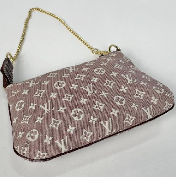 Pre-owned Louis Vuitton Denim Canvas Mini Bags Monogram Idylle Sepia Mini Pouch Accessory Bag Model M62999