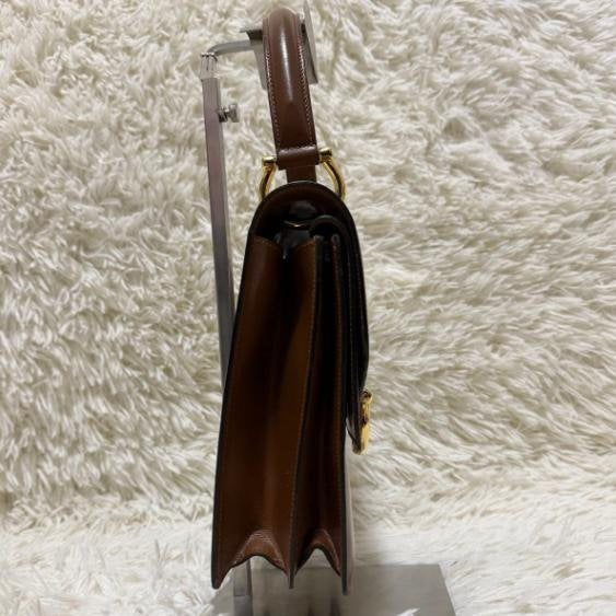 Celine Vintage Horsebit Series Brown Smooth Flap Top Handle Handbag