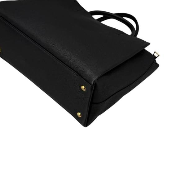 Louis Vuitton Lockme Tote Black Grain Leather Tote Bag with Tassels