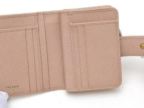 Prada Saffiano Compact Zip Bifold Wallet