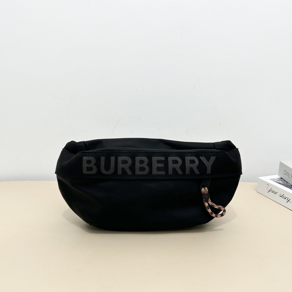 Black Webbing Logo Fanny Pack Crossbody Bag