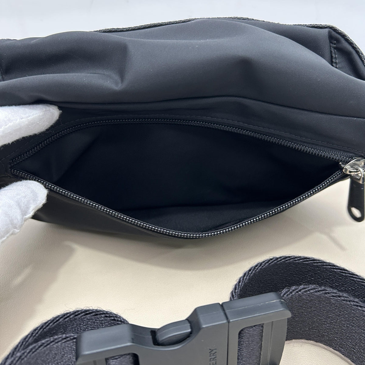 Black Webbing Logo Fanny Pack Crossbody Bag