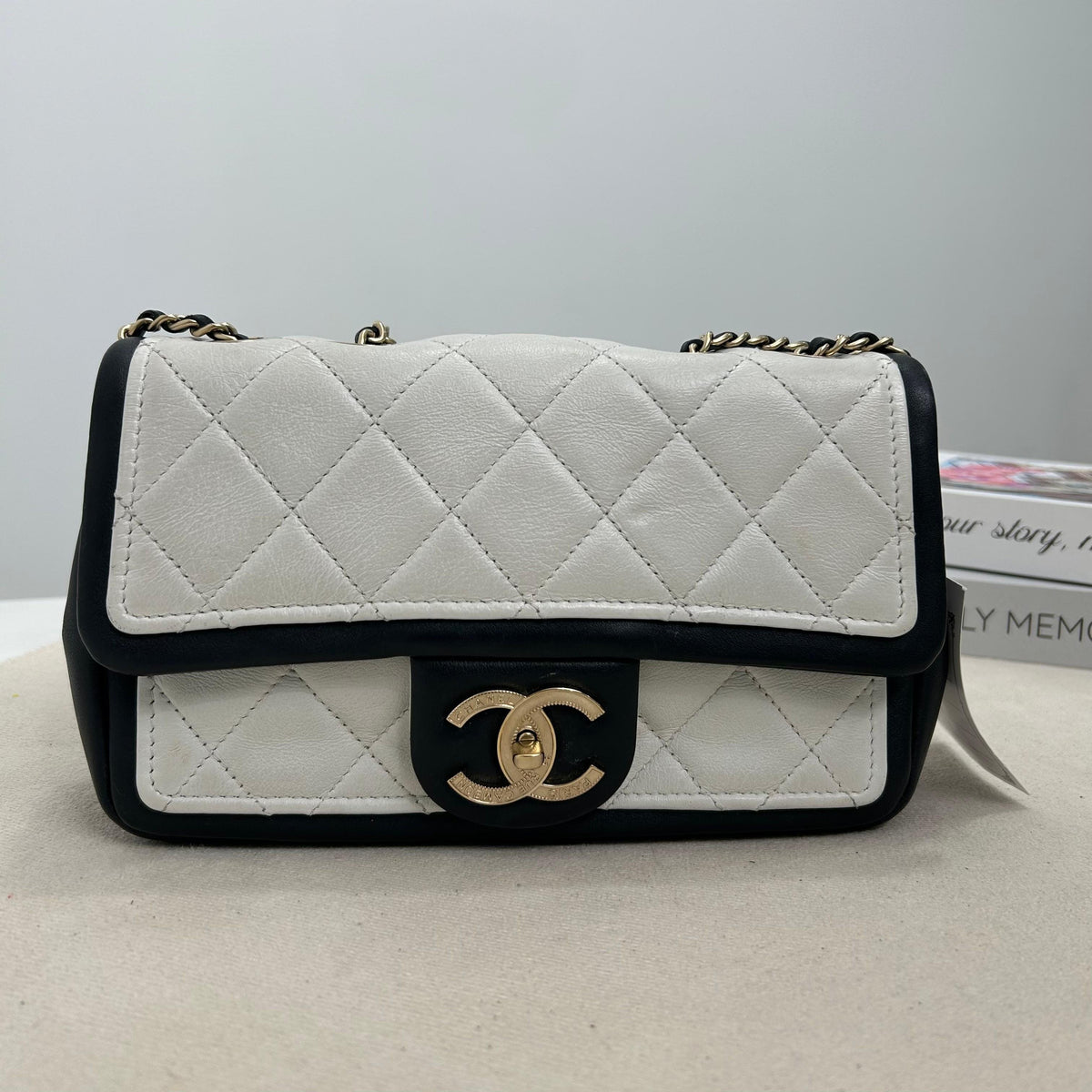 Pre-Owned Chanel CF Panda Flap Bag Black White