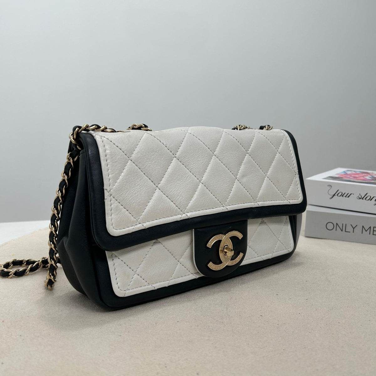 Pre-Owned Chanel CF Panda Flap Bag Black White