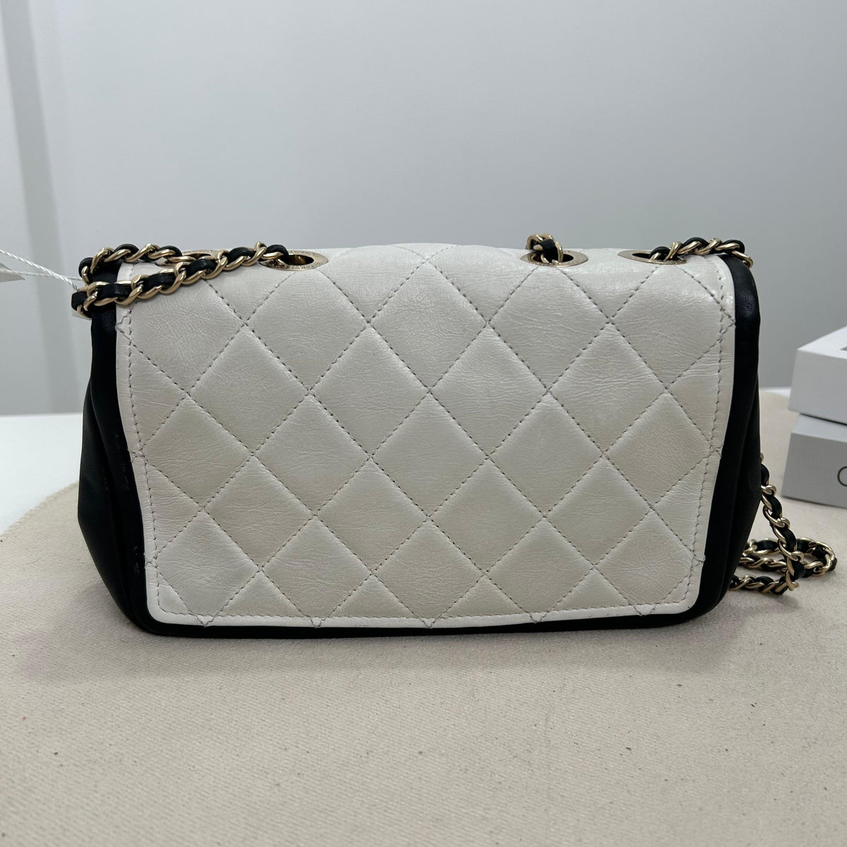 Pre-Owned Chanel CF Panda Flap Bag Black White