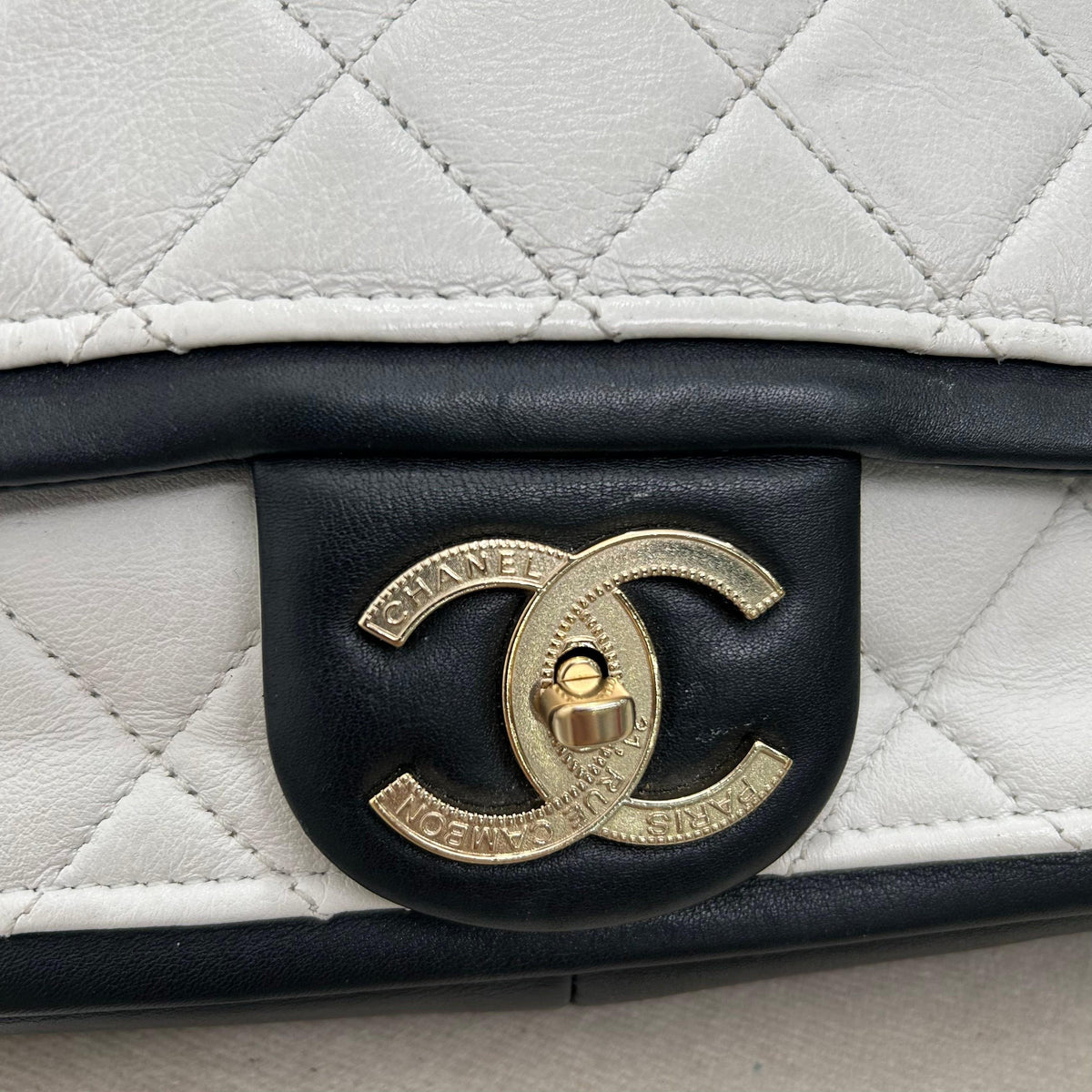 Pre-Owned Chanel CF Panda Flap Bag Black White
