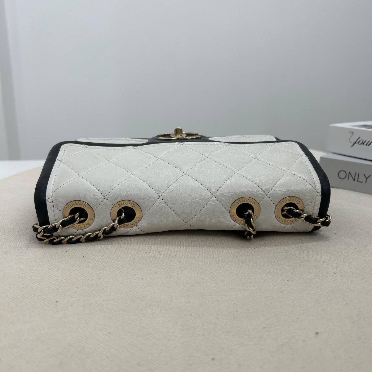 Pre-Owned Chanel CF Panda Flap Bag Black White