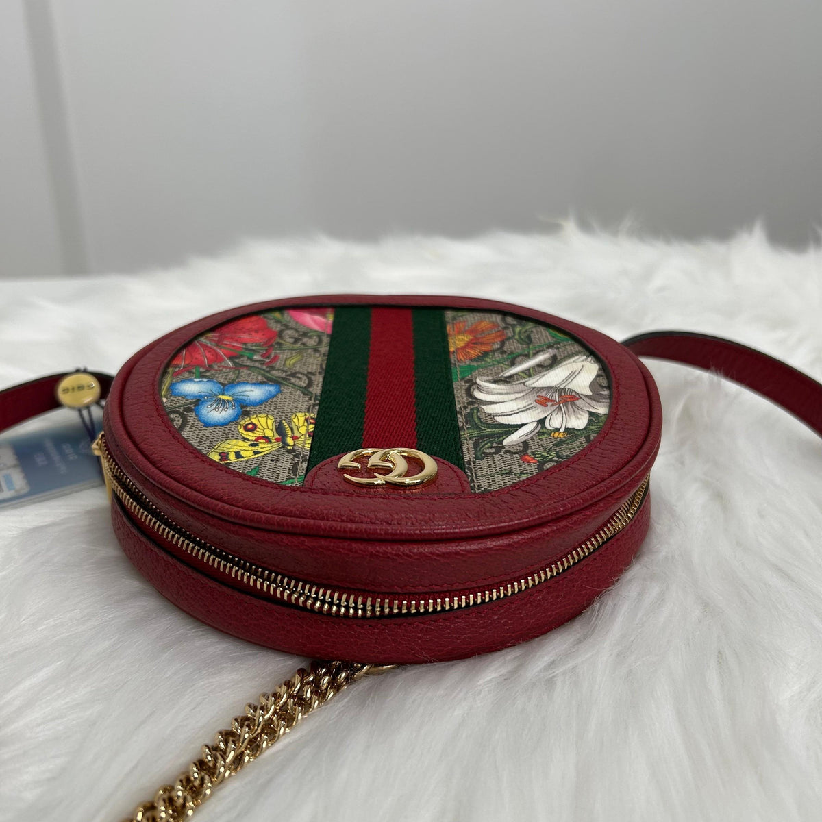 Pre-Owned Gucci Ophidia Flora Round Crossbody Bag