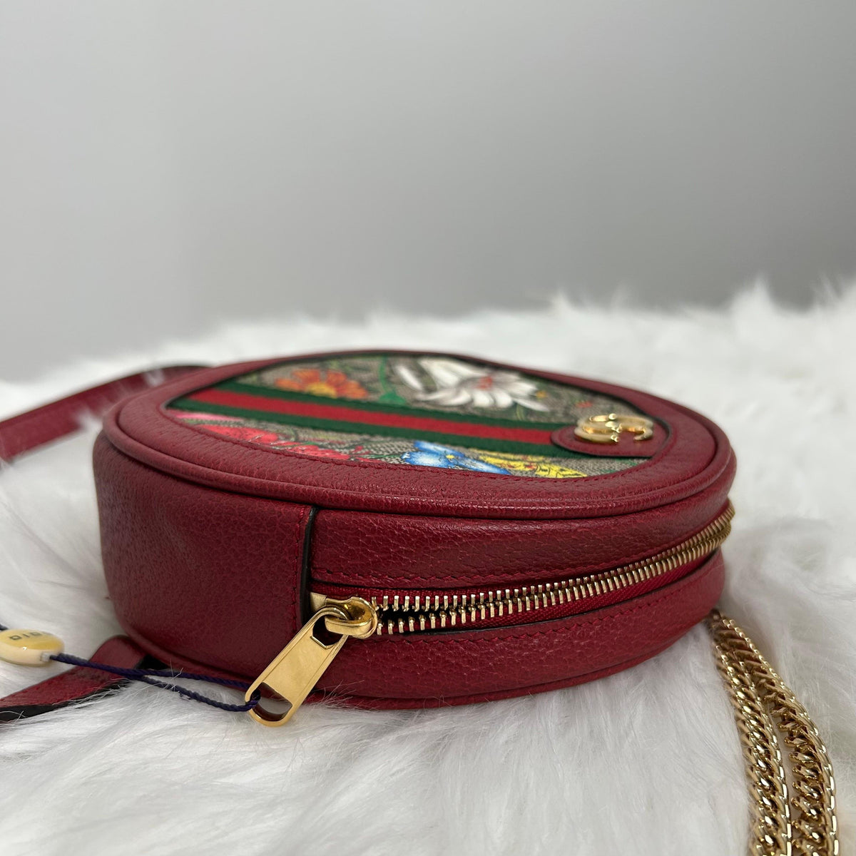 Pre-Owned Gucci Ophidia Flora Round Crossbody Bag