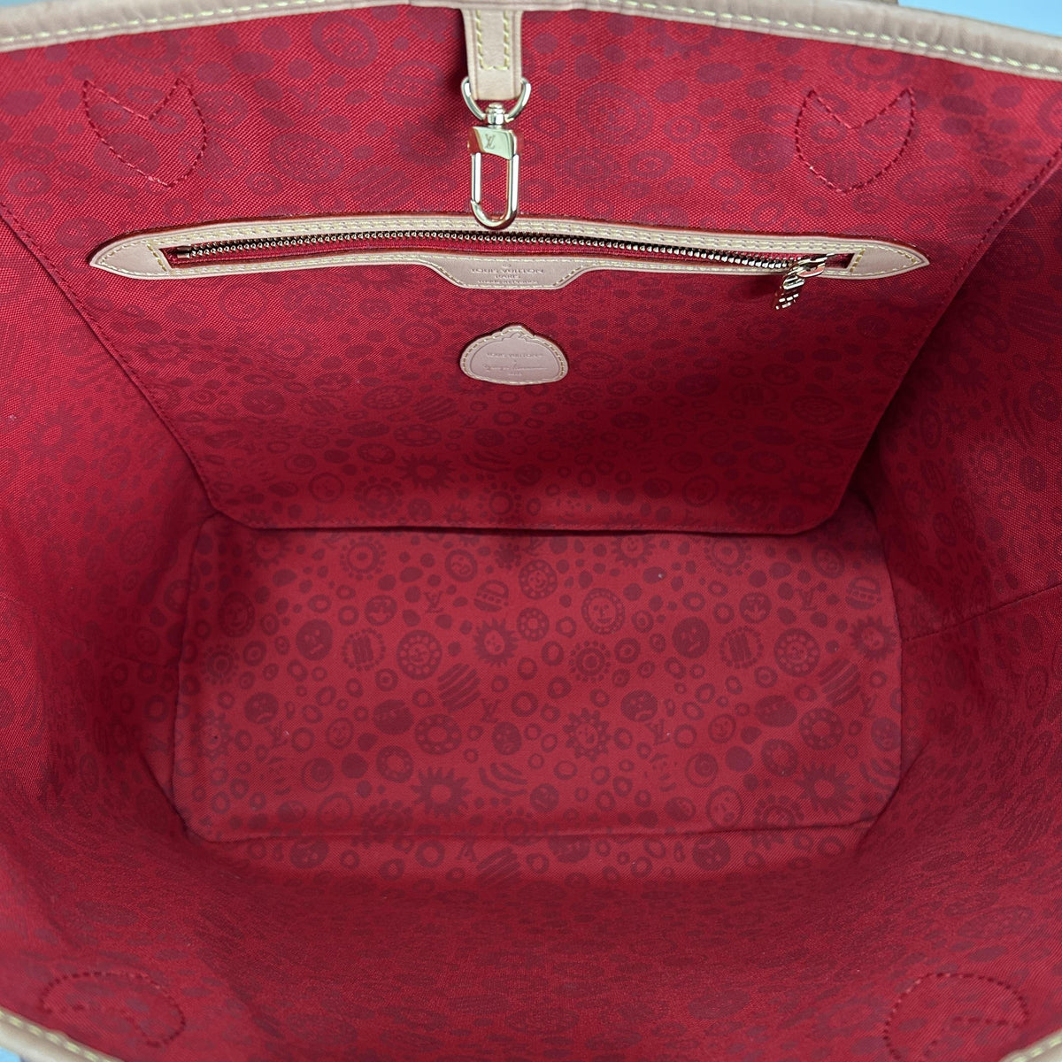 Pre-owned Louis Vuitton Coated Canvas Shoulder Bags x Yayoi Kusama Neverfull MM Monogram Canvas Tote Bag with Sun Prints