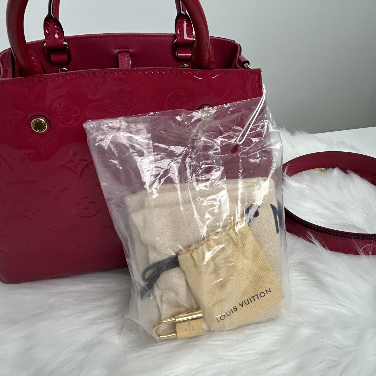 Montaigne BB Monogram Vernis Handbag