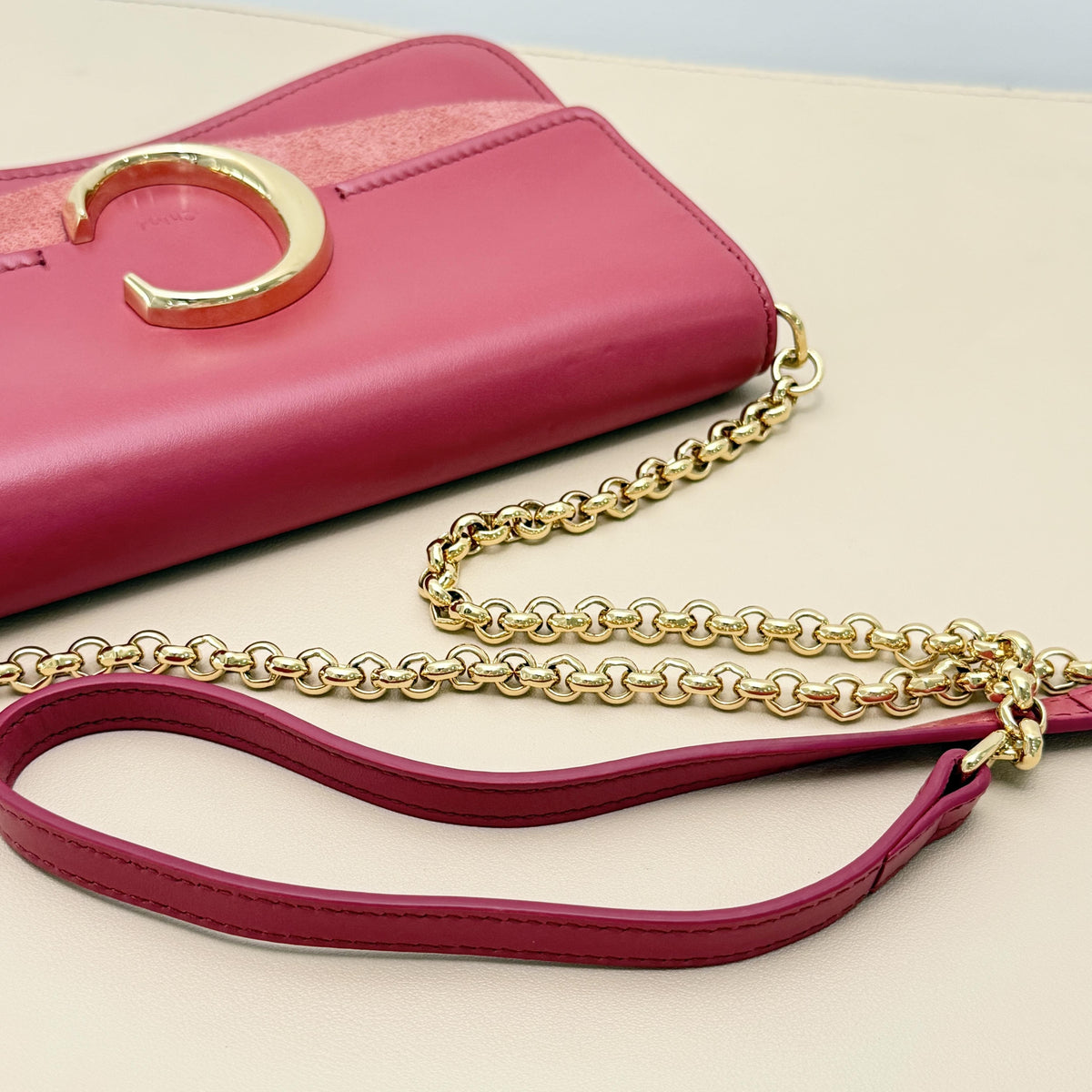 Pre-owned Chloé Leather / Suede Crossbody Bags C Mini Crossbody Bag in Red Leather and Suede