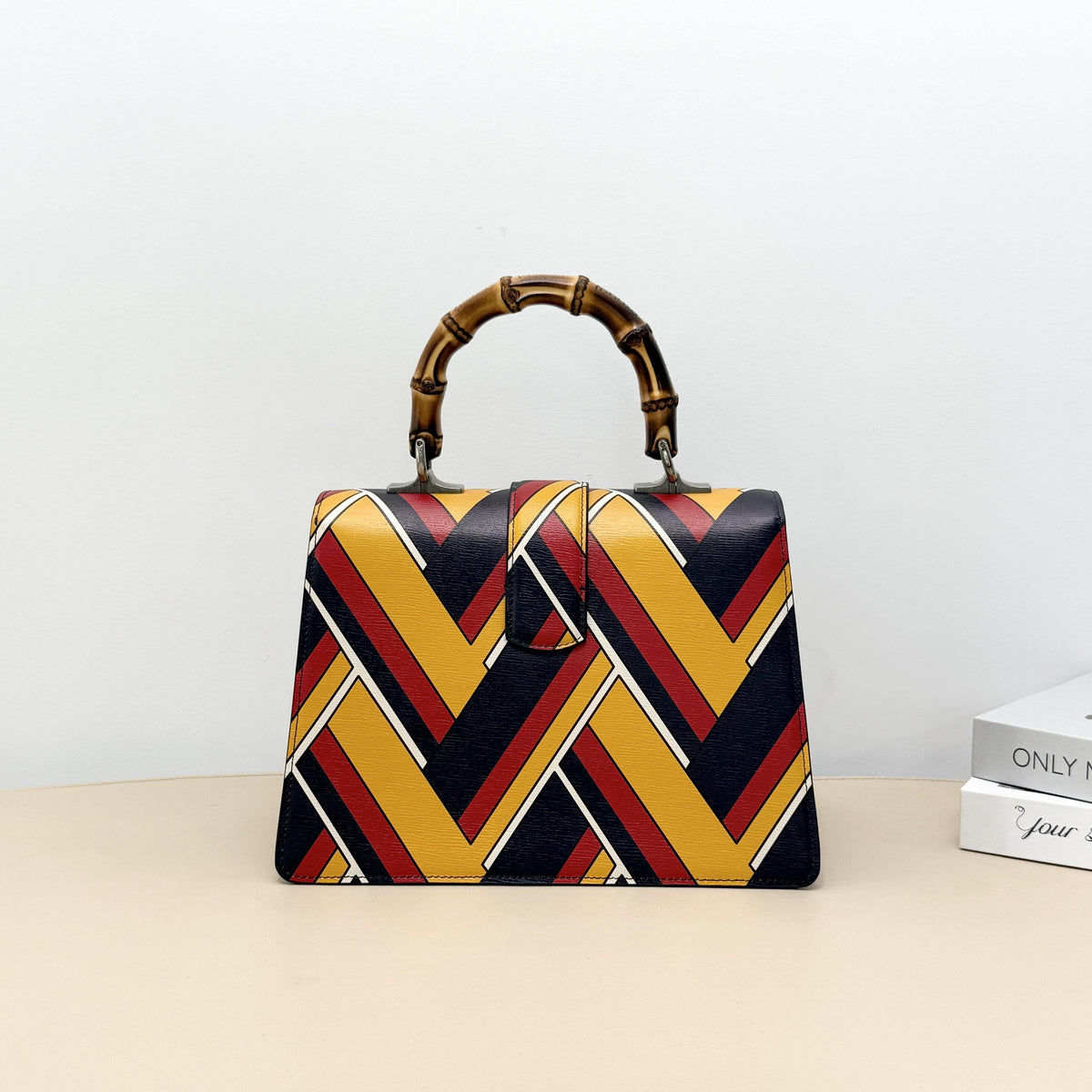 Dionysus Printed Leather Bamboo Handle Shoulder Bag