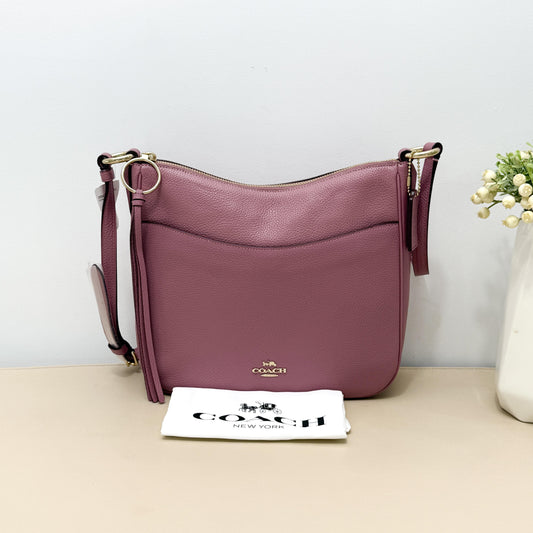Coach Dusty Pink Grained Leather Shoulder Crossbody Bag 8061804