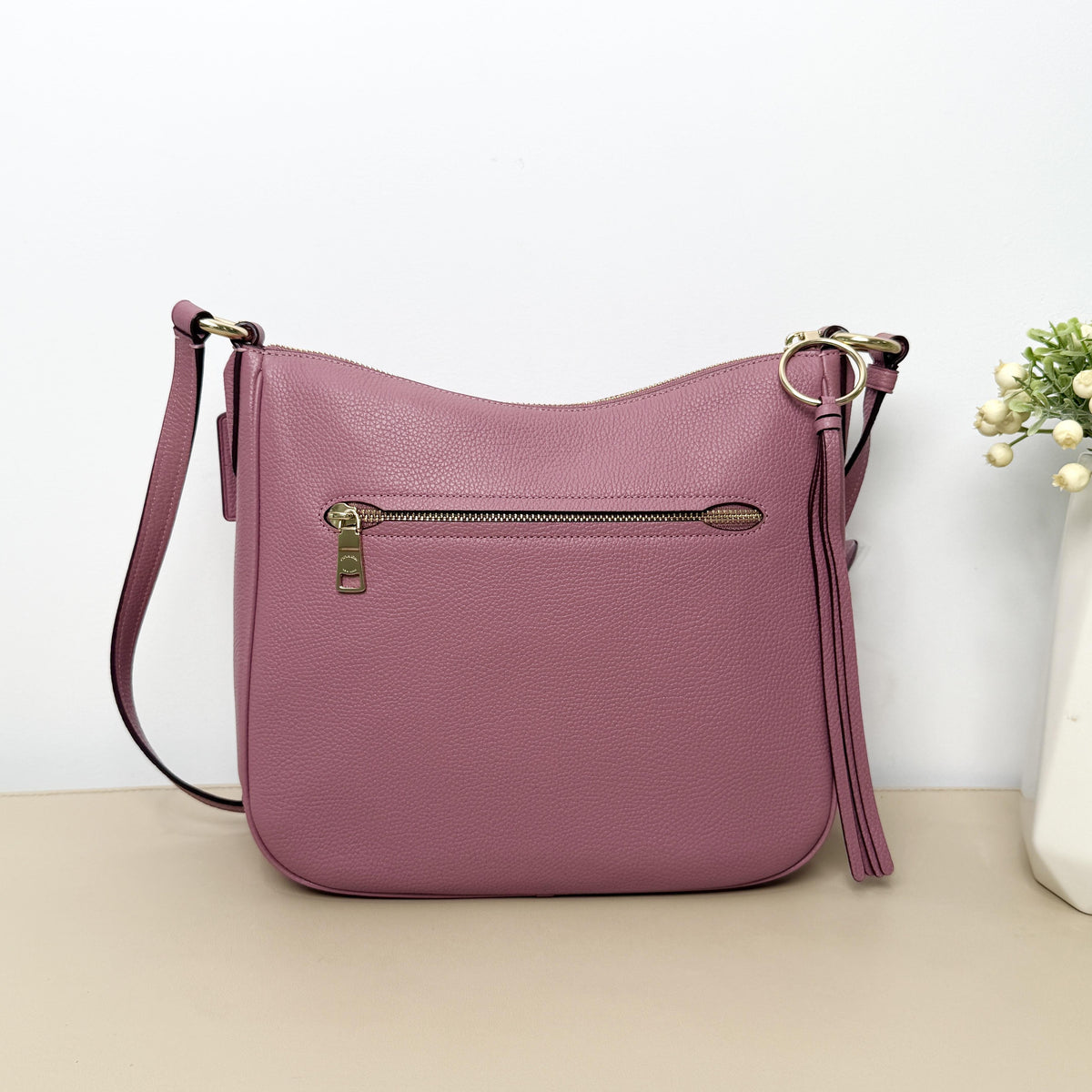 Coach Dusty Pink Grained Leather Shoulder Crossbody Bag 8061804