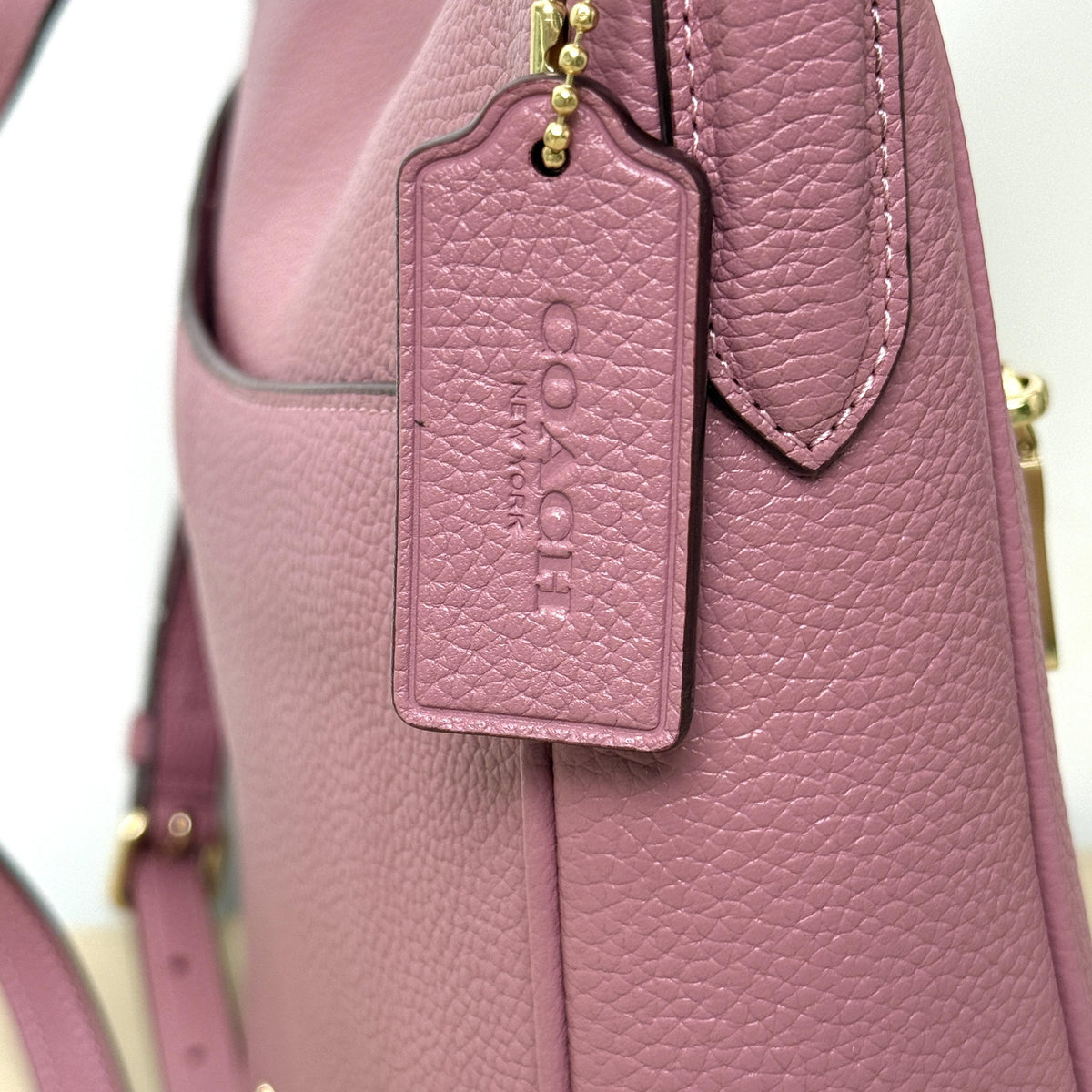 Coach Dusty Pink Grained Leather Shoulder Crossbody Bag 8061804