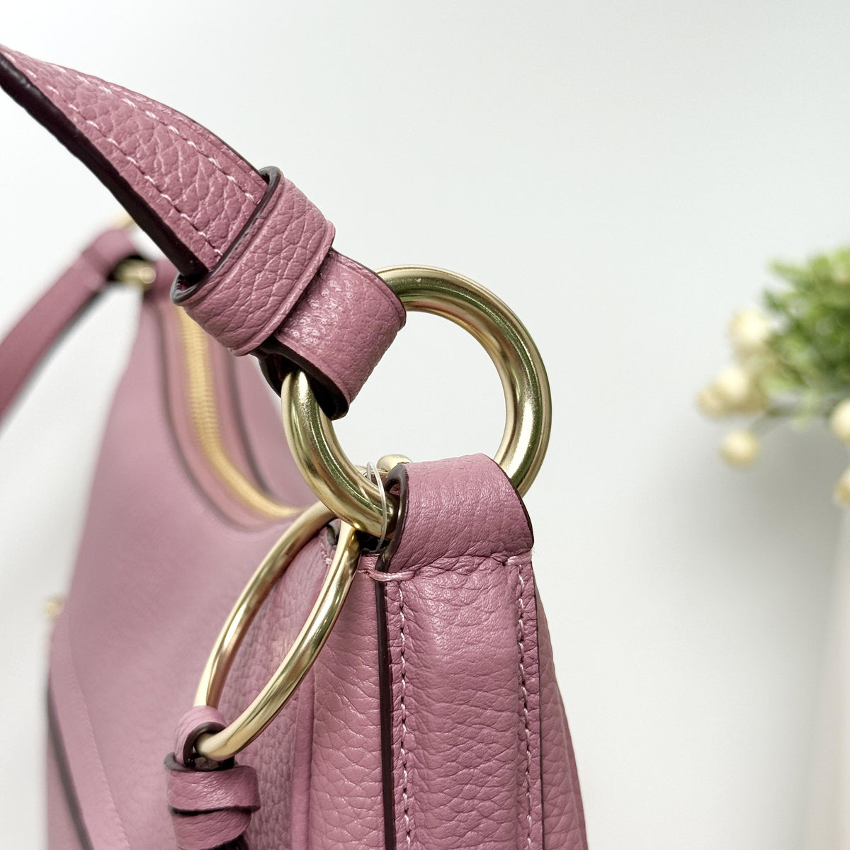 Coach Dusty Pink Grained Leather Shoulder Crossbody Bag 8061804