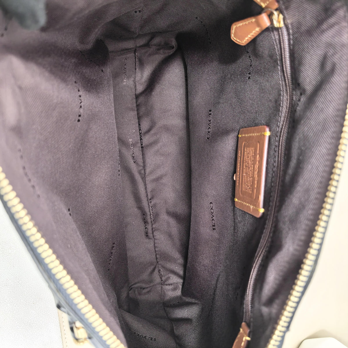 Black Signature Canvas Smooth Leather Zipper Tote Crossbody Bag