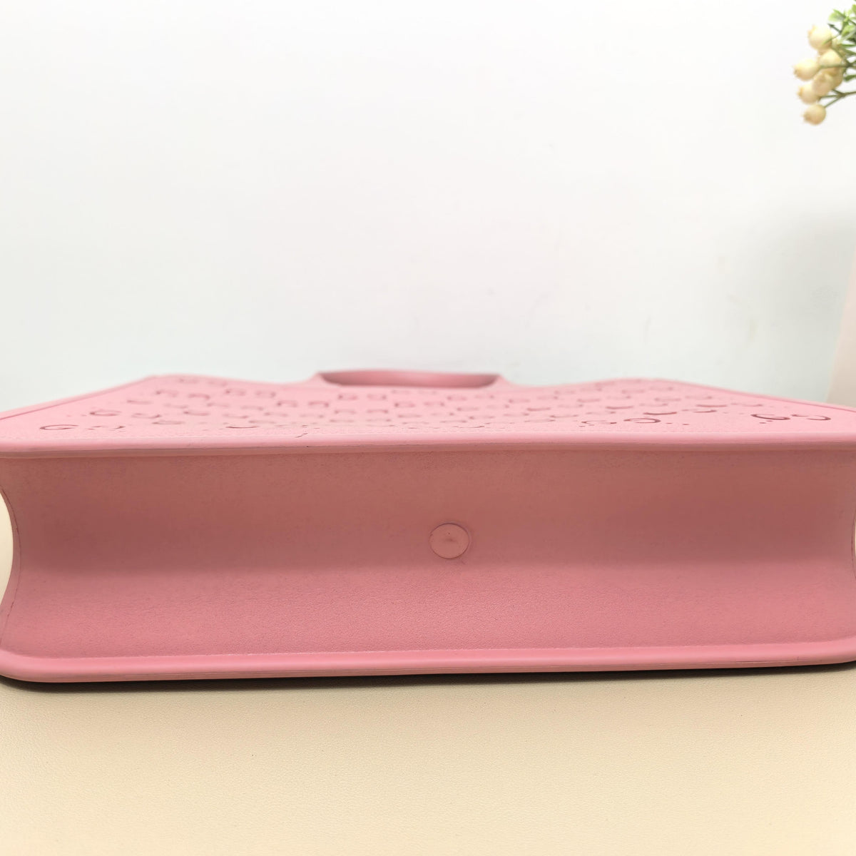 Pink Perforated Interlocking GG Tote Handbag