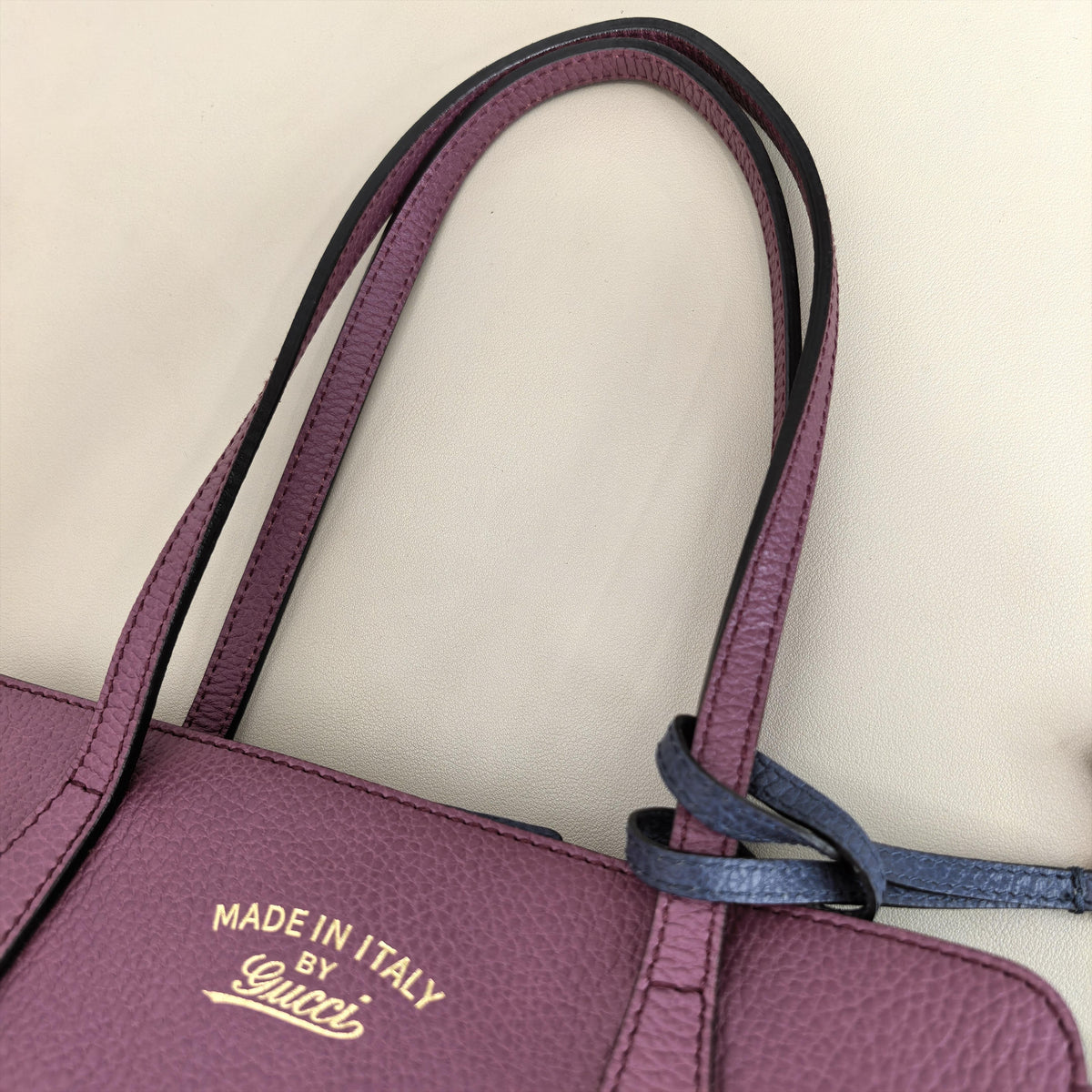 Gucci Fuchsia Grain Leather Reversible Color Block Tote Handbag