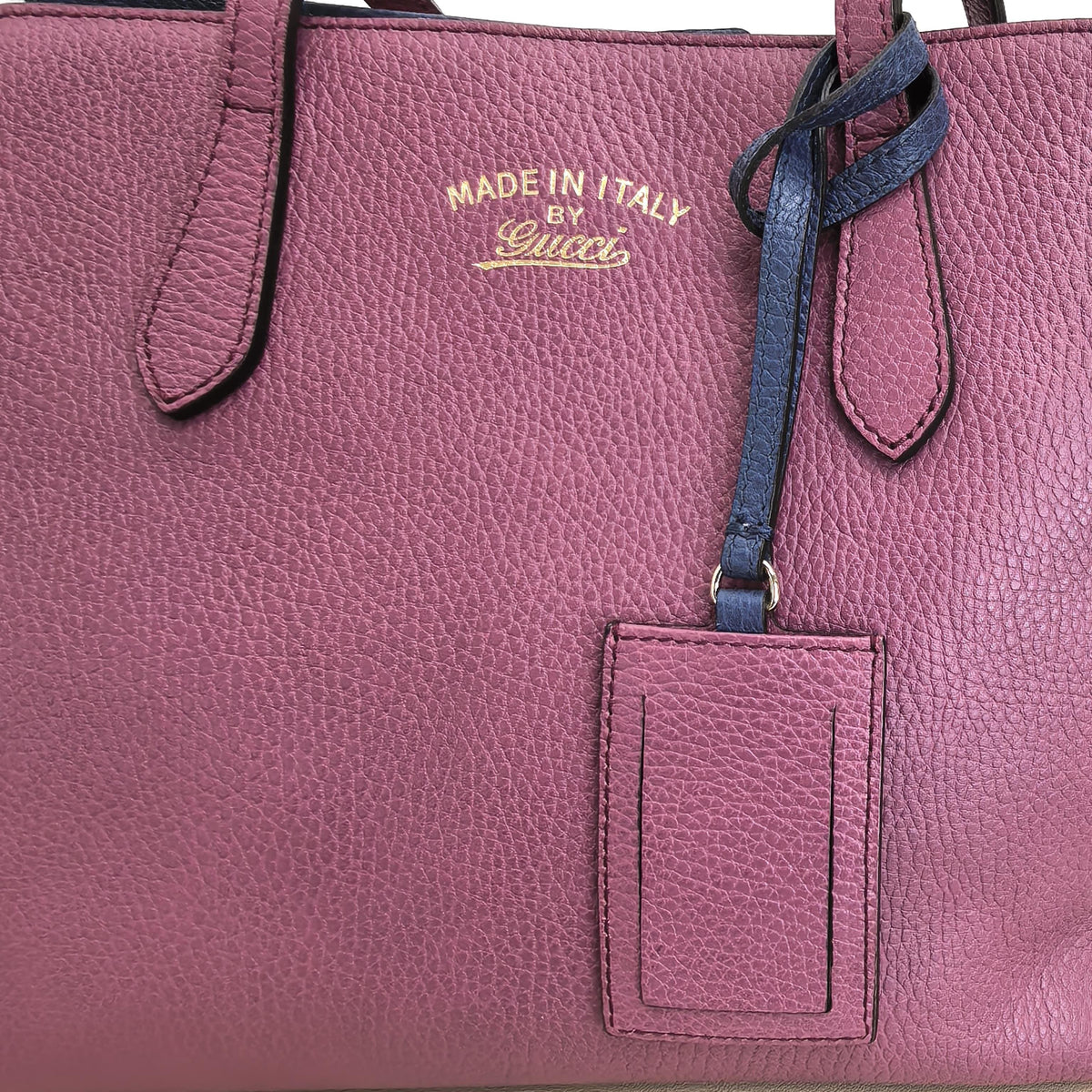 Gucci Fuchsia Grain Leather Reversible Color Block Tote Handbag