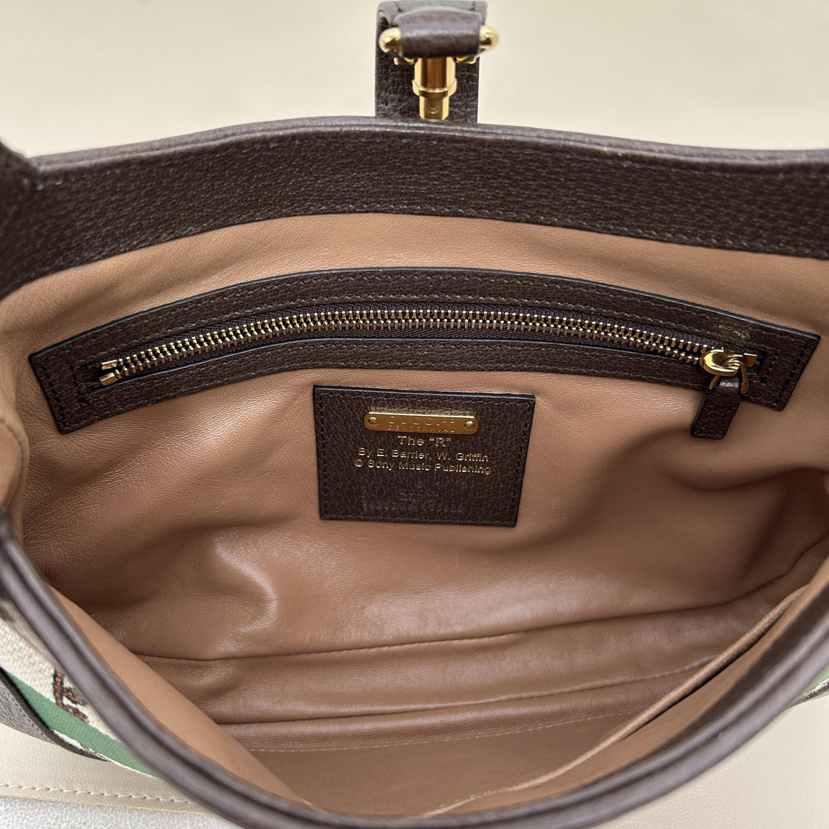 Jackie 1961 Limited Edition Slogan Floral Brown Leather Trim Hobo Shoulder Bag