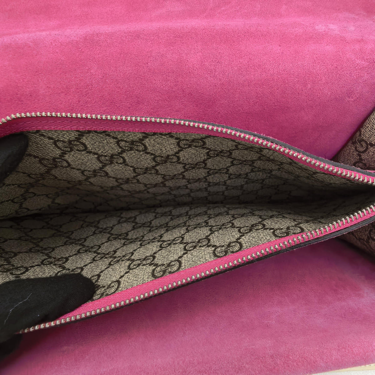 Dionysus Medium GG Canvas Pink Suede Star Heart Moon Crystal Patch Crossbody Bag