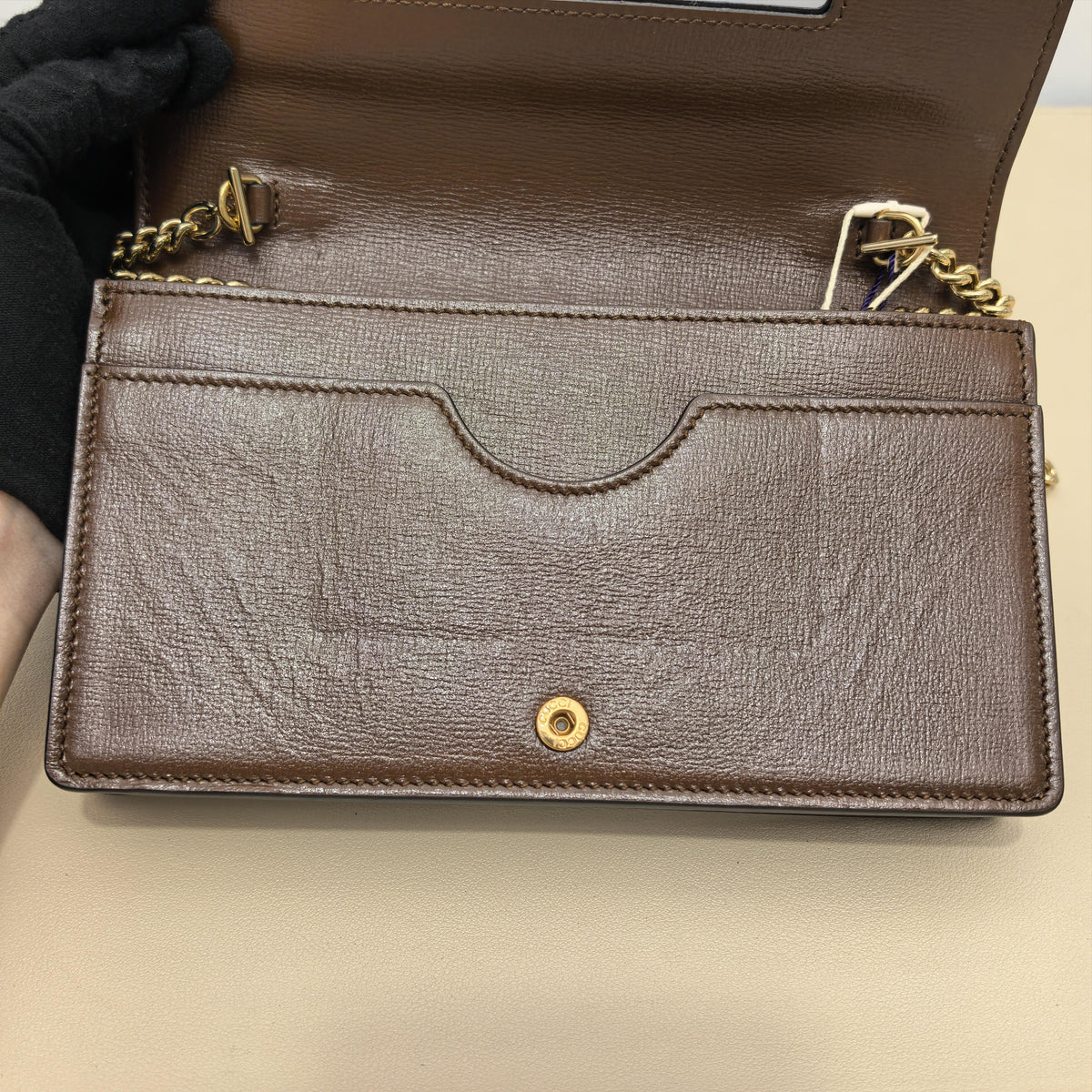 GG Supreme Burgundy Heart Leather Applique Chain Crossbody Bag
