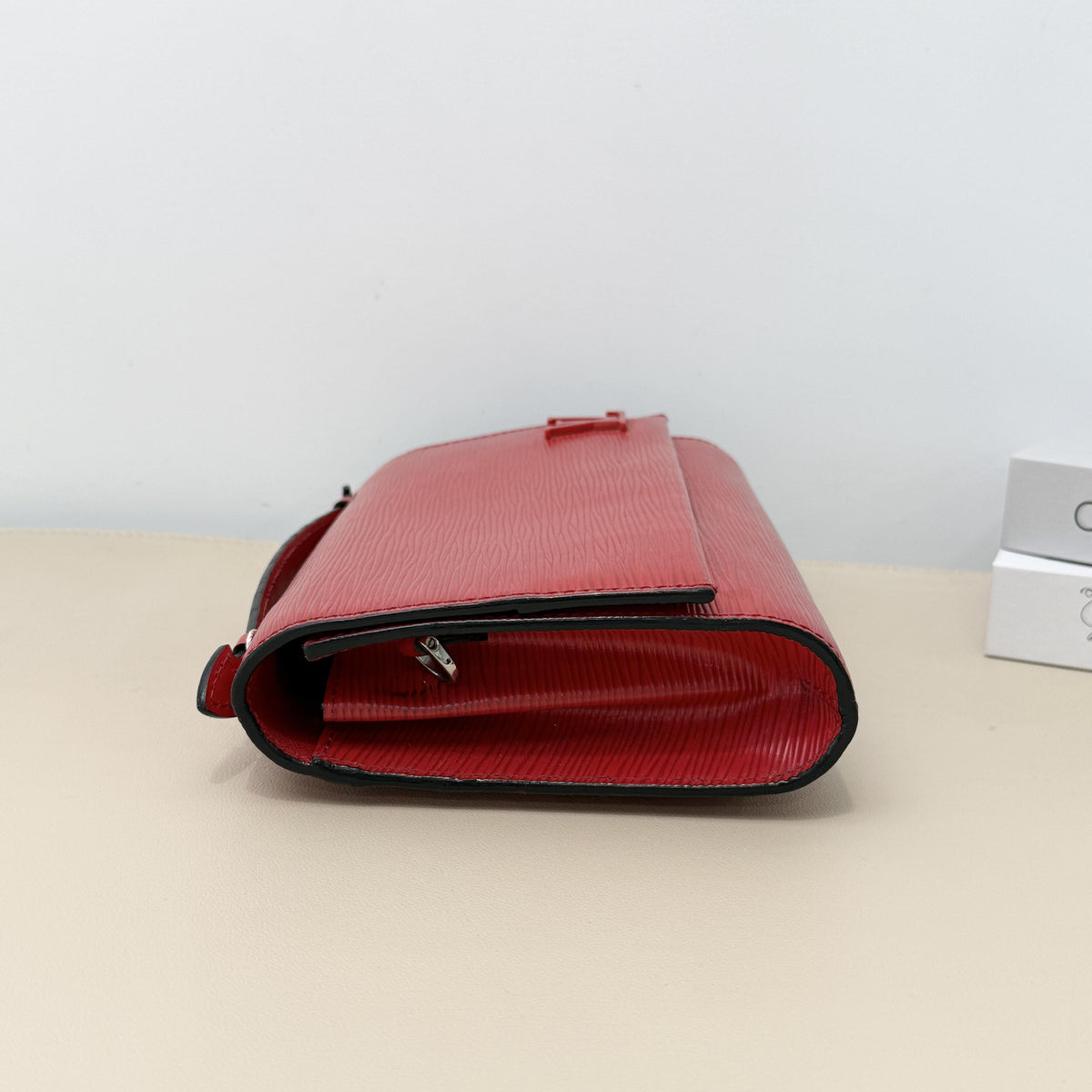 Louis Vuitton Clutches & Wristlets Bright Red Epi Embossed Chain Wallet Crossbody Bag