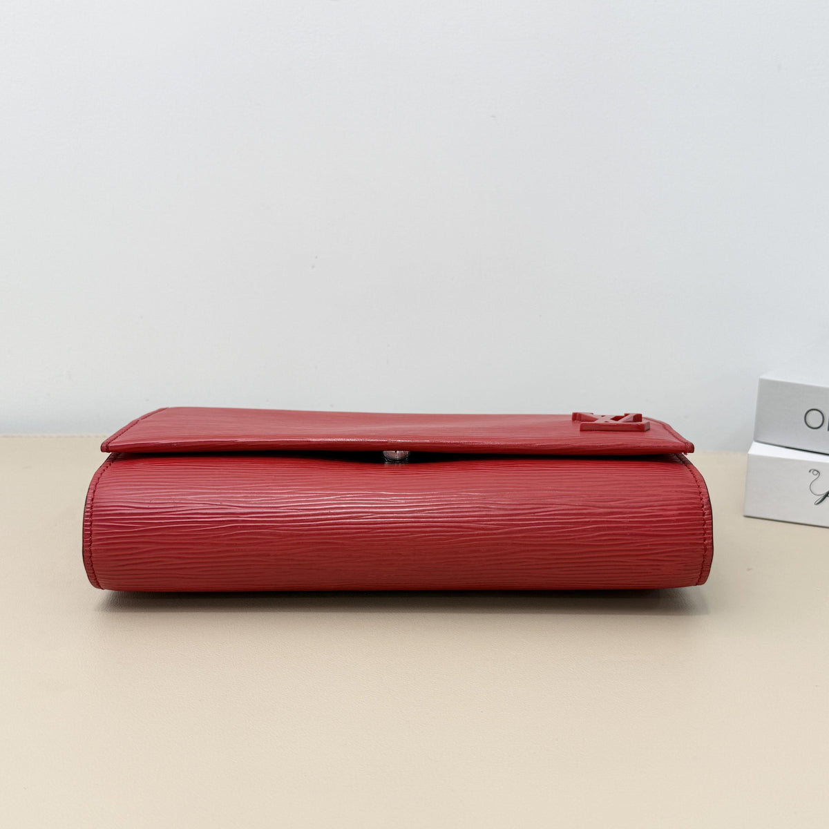 Louis Vuitton Clutches & Wristlets Bright Red Epi Embossed Chain Wallet Crossbody Bag