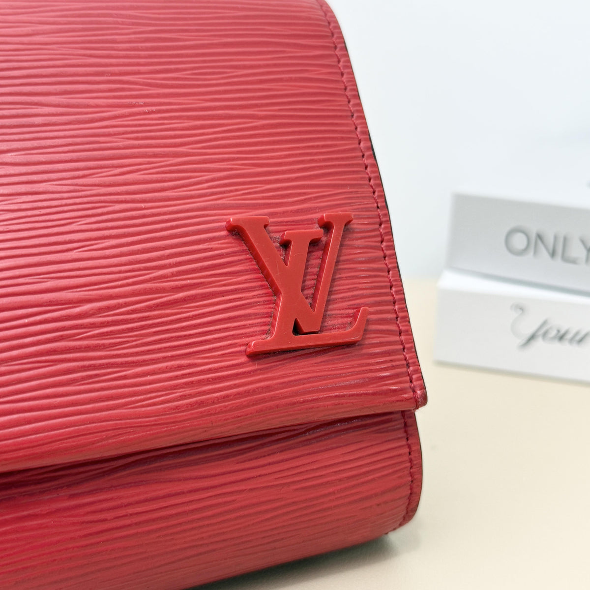 Louis Vuitton Clutches & Wristlets Bright Red Epi Embossed Chain Wallet Crossbody Bag
