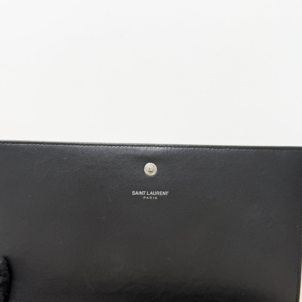 Cassandre Black Croc Embossed Envelope Chain Crossbody Bag