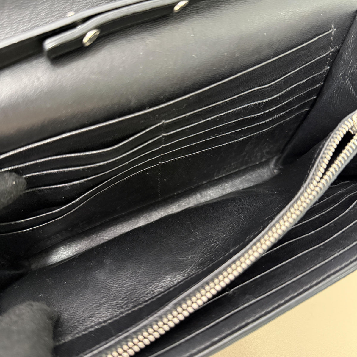 Cassandre Black Croc Embossed Envelope Chain Crossbody Bag