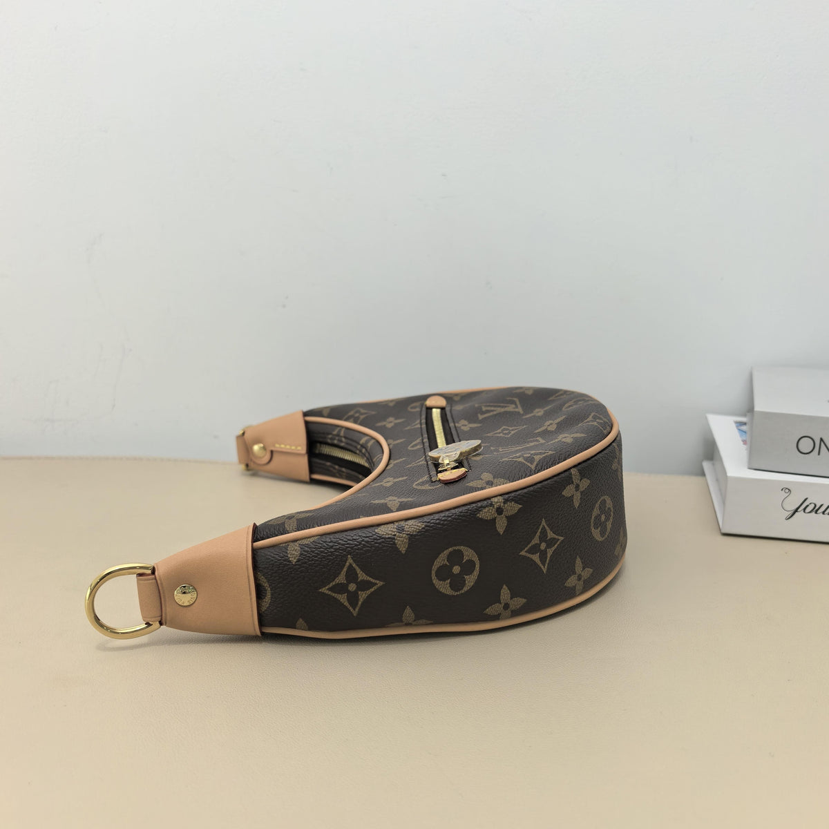 Pre-owned Louis Vuitton Coated Canvas Shoulder Bags Loop Monogram Hobo Shoulder Bag