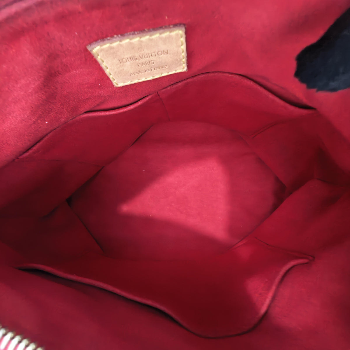 Pallas MM Monogram Cerise Leather Trim 2 Way Handbag