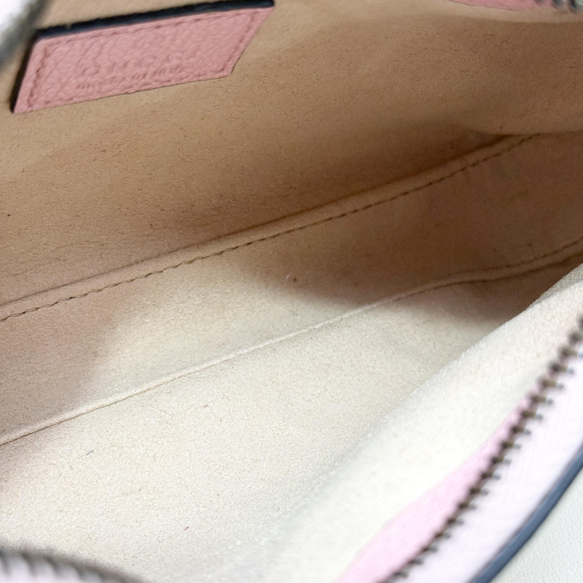 GG Marmont Pink Grained Crescent Hobo Shoulder Bag