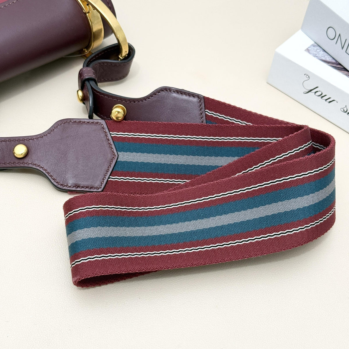 Prada Two Tone Smooth Flap Crossbody Saddle Bag