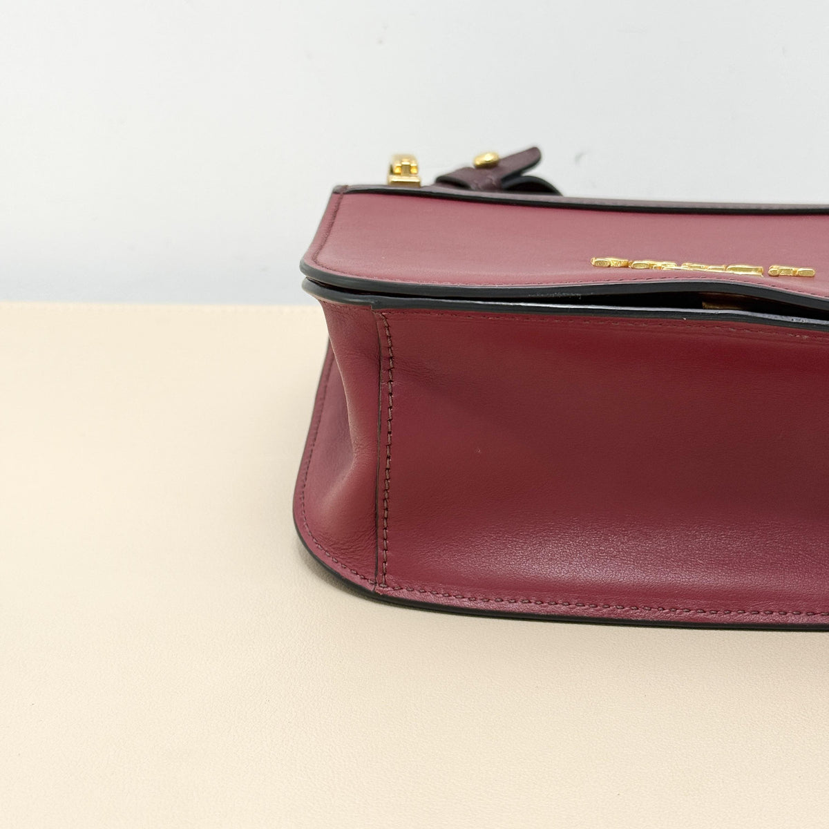 Prada Two Tone Smooth Flap Crossbody Saddle Bag