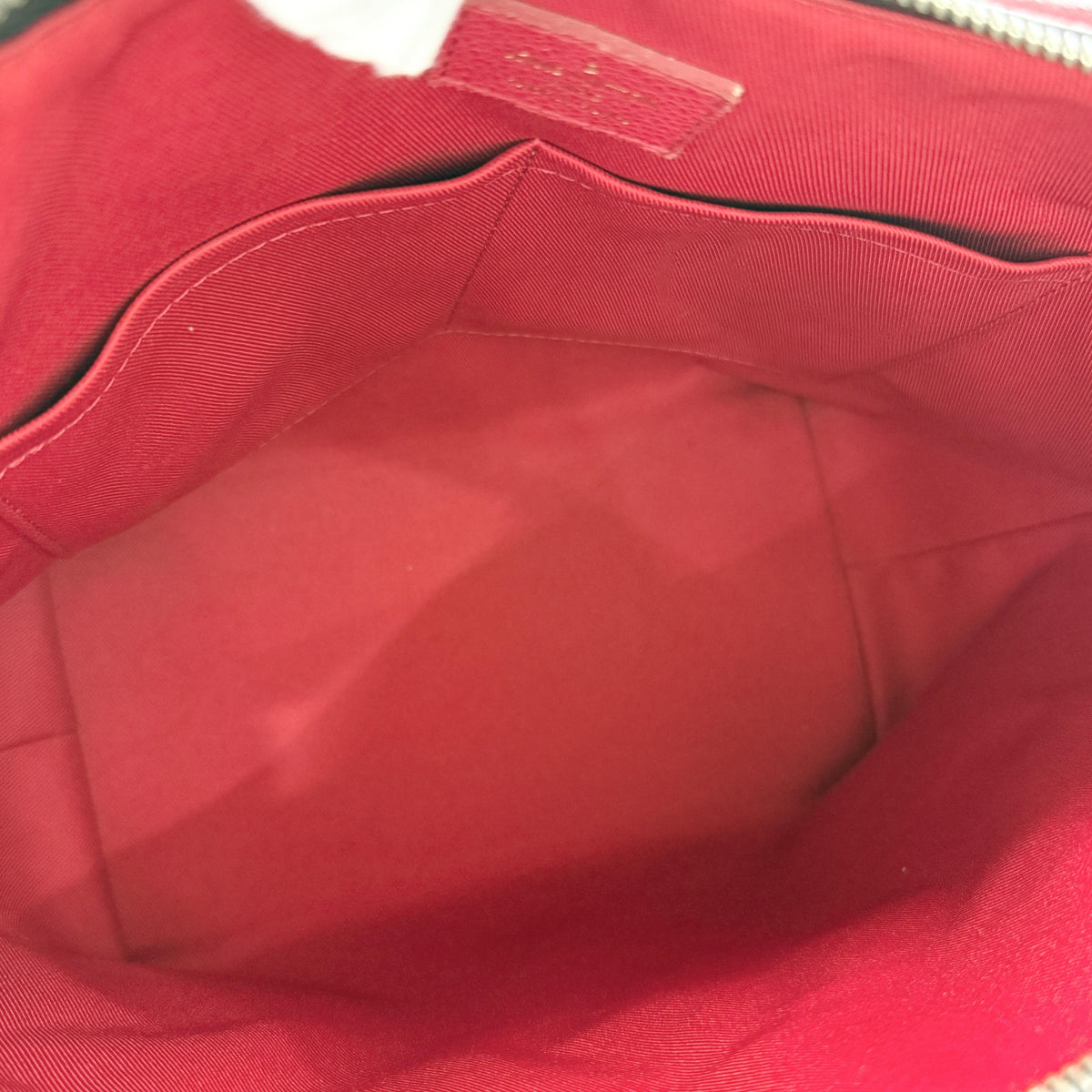 Monogram Tote Bag with Red Leather Trim