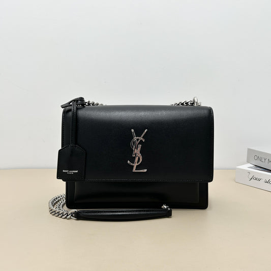 Pre-owned Yves Saint Laurent Calfskin Crossbody Bags Sunset Flap Chain Crossbody Bag