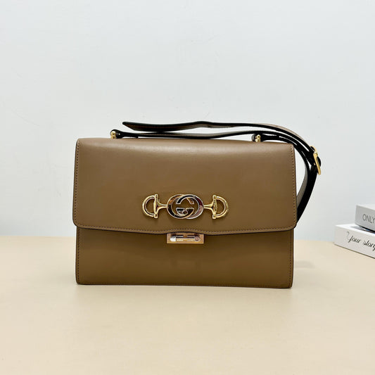 Interlocking G Horsebit Smooth Leather Shoulder Bag