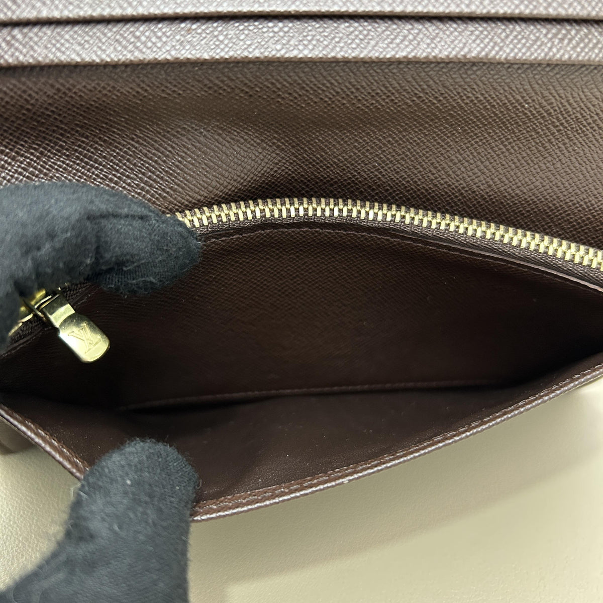 Long Bifold Wallet Damier Ebene Canvas