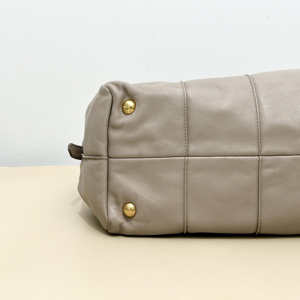 Prada Light Taupe Soft Resin Thick Chain Shoulder Bag