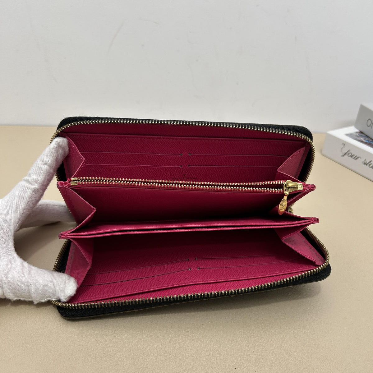 Pre-Owned Dior Fuchsia Lambskin Cannage Quilted Lock-Clasp Flap Long Wallet