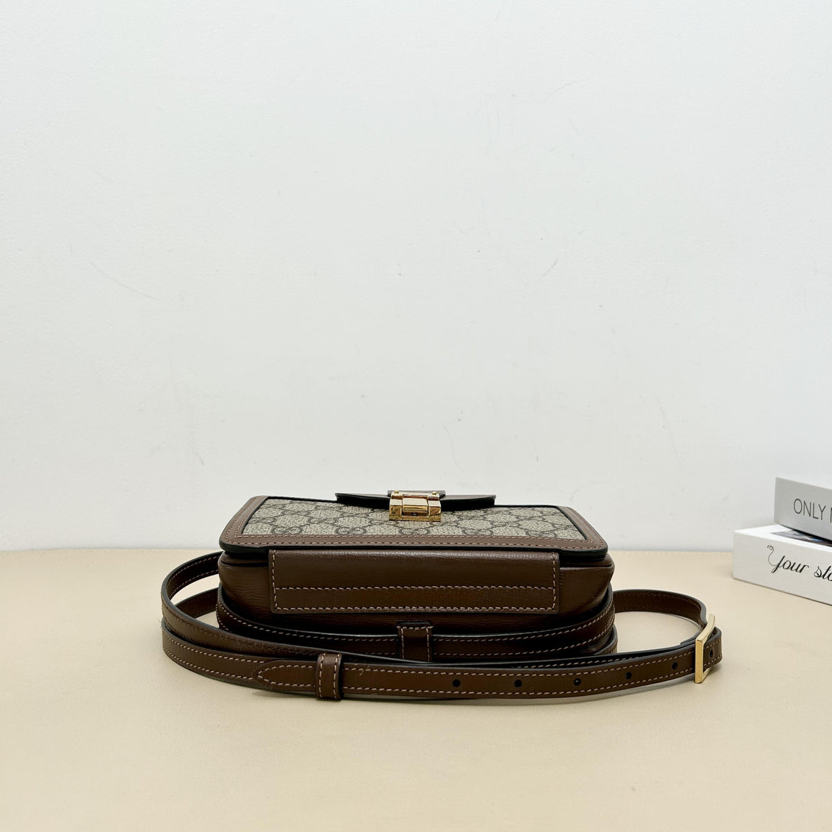 Gucci GG Supreme Box Crossbody Bag - Brown Classic GG Canvas