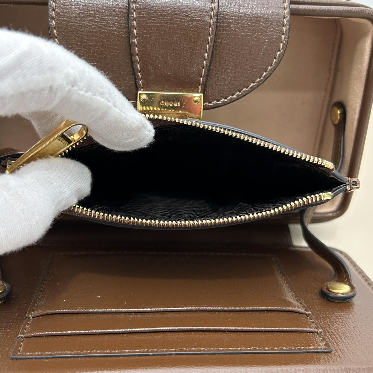 Gucci GG Supreme Box Crossbody Bag - Brown Classic GG Canvas